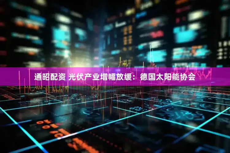 通昭配资 光伏产业增幅放缓：德国太阳能协会