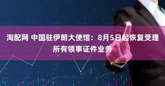 淘配网 中国驻伊朗大使馆：8月5日起恢复受理所有领事证件业务